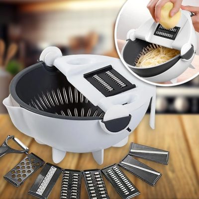 9 in 1 Tagliaverdure con cestello di scarico | SORTEX