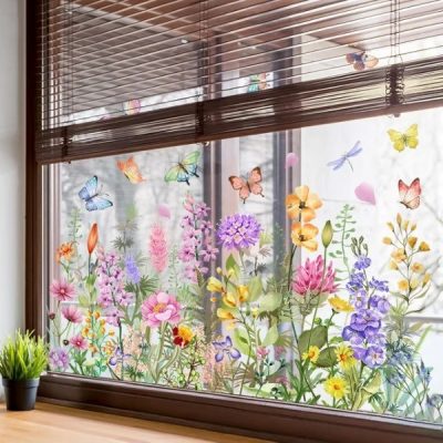 Adesivo floreale vivace per finestra | FLORASTIK