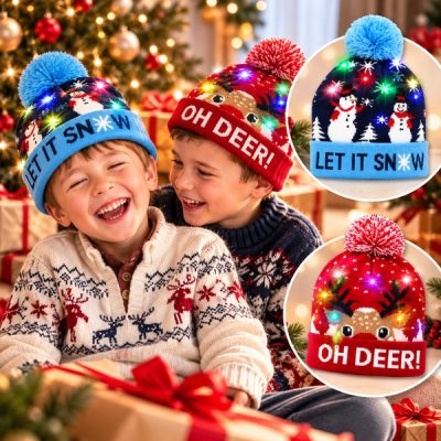 Berretto a maglia con luce LED di Natale | XBEANIE
